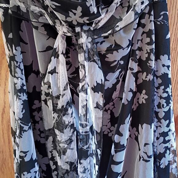 Vintage Y2K Teeze Me Halter Dress Open Back Mesh Overlay Goth Fairy Club Sz M - Picture 6 of 10